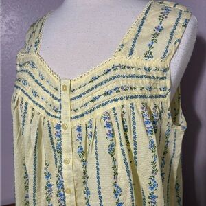 Adonna Yellow and Blue Floral Nightgown. NWT. Size L